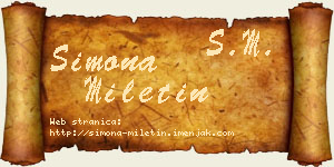 Simona Miletin vizit kartica